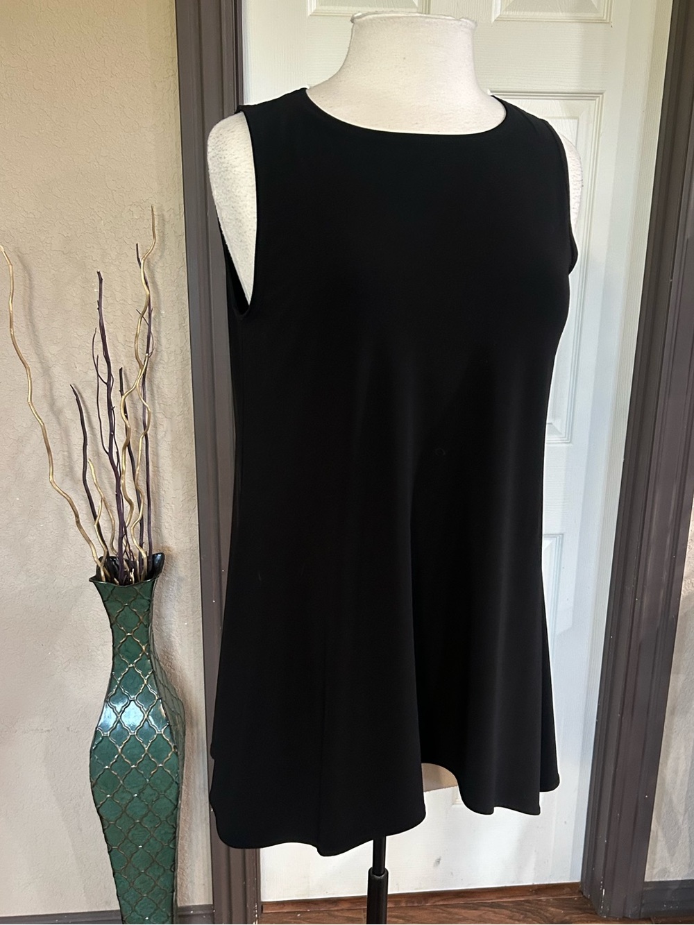 Black Sympli Flowy Tunic Tank Top Blouse